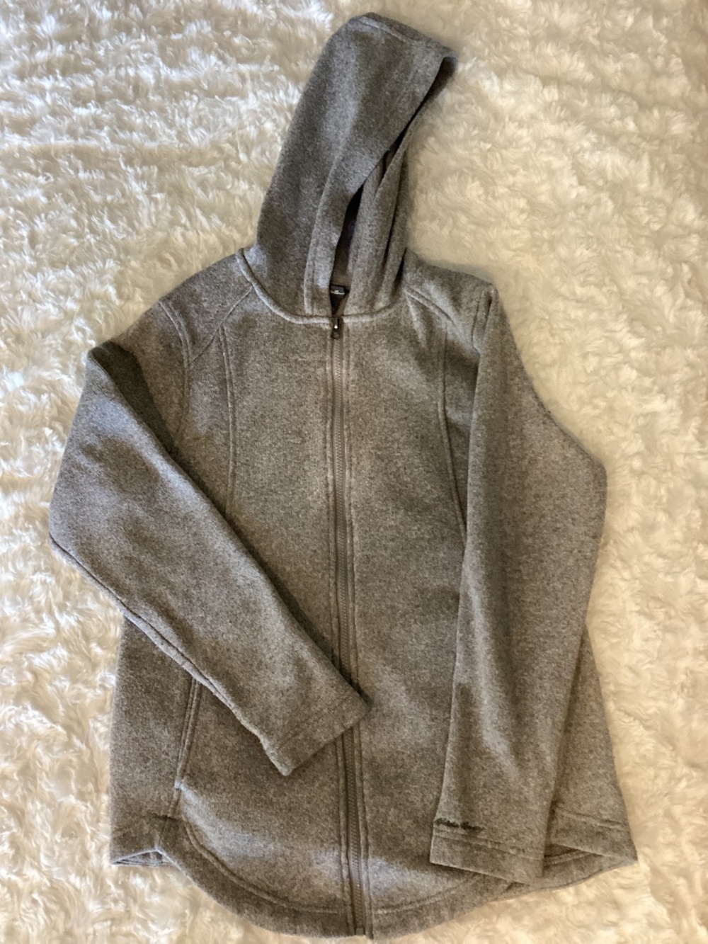 Eddie Bauer Hooded Sweatshirt Jacket, Gray, Size XL
